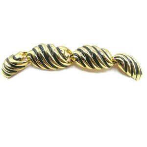 Joan Rivers 'Classics Collection' Gold Tone Black Enamel Shell Link Bracelet